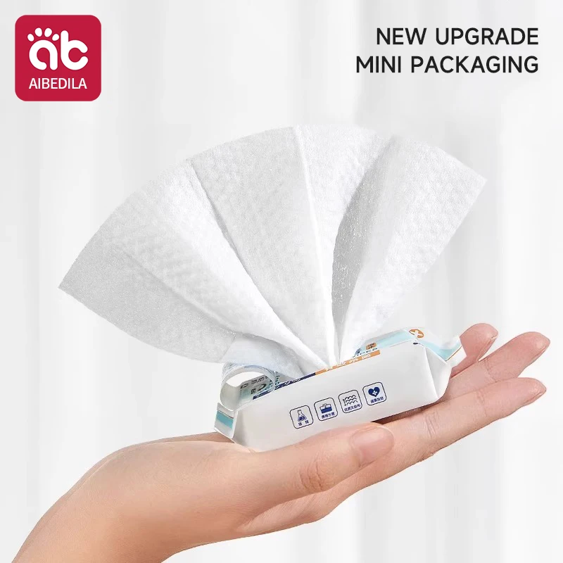 48枚入り/8パック ミニベビーワイプ 低刺激性＆無香料 超ソフト 敏感肌用 皮膚科医検査済み