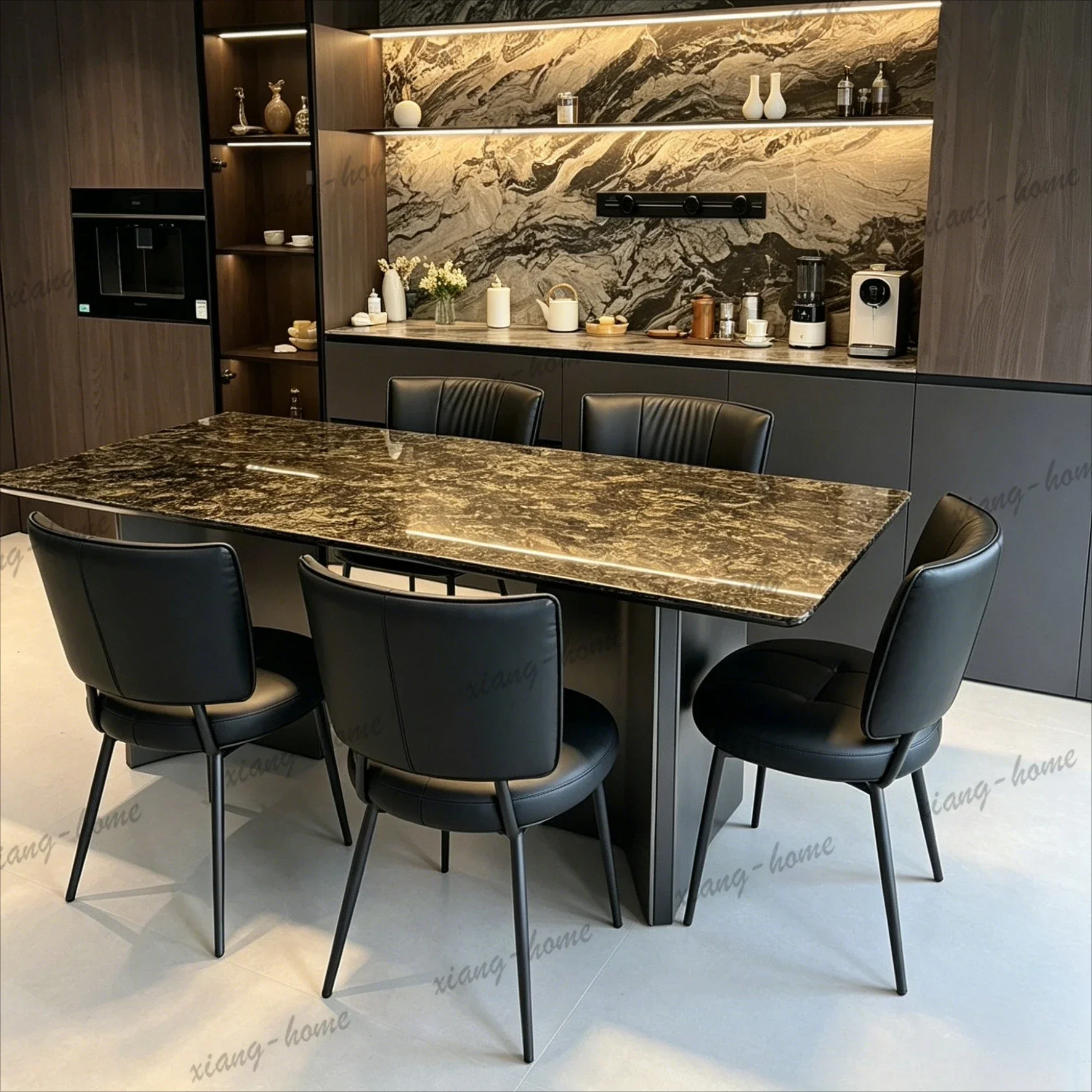 LD Luxury Onyx Marble Dining Table Translucent Stone Top Handcrafted Furniture for Exclusive Living Space