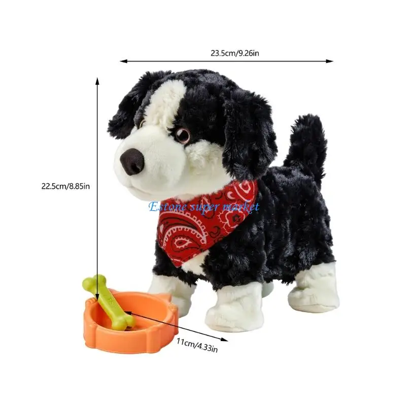090B Interactive Electric Plush Toy Dog for Children Responds to Voice Commands Like Sit and Stand