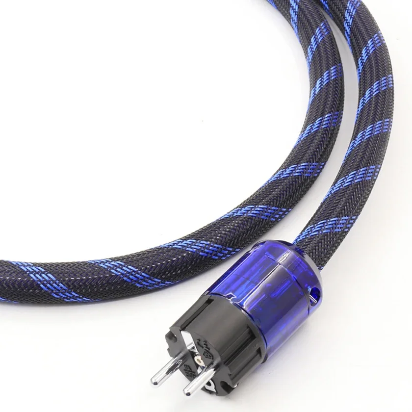 Цельный высококачественный кабель питания Schuko с вилкой европейского стандарта, шнур питания HIFI, аудиофильский европейский кабель