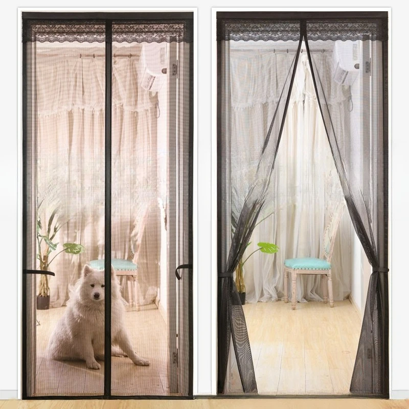 Anti Mosquito Magnetic Screen Door Pet Proof Thickened Mesh Curtain Insect Fly Net Breathable No Drilling Daily Useful Kits