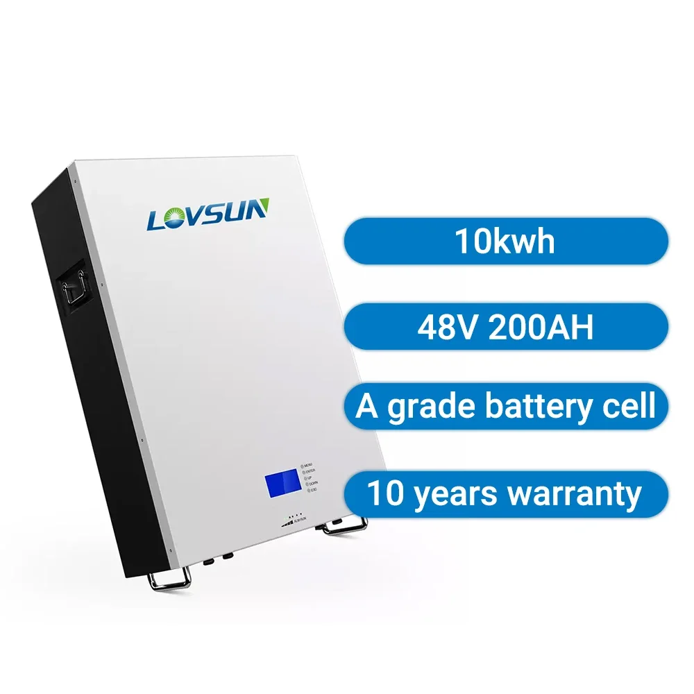 Inversor de iões de lítio Growatt-Wall, bateria solar do sistema doméstico, pacotes LiFePO4, 48V, 200 Ah, 7 kWh, 10kWh