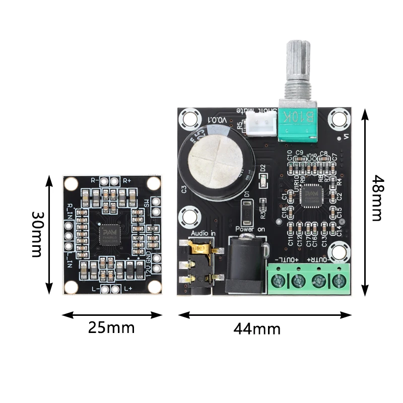 PAM8610 dual channel 12V HD power amplifier board Pure digital power amplifier 15W*2 power amplifier module