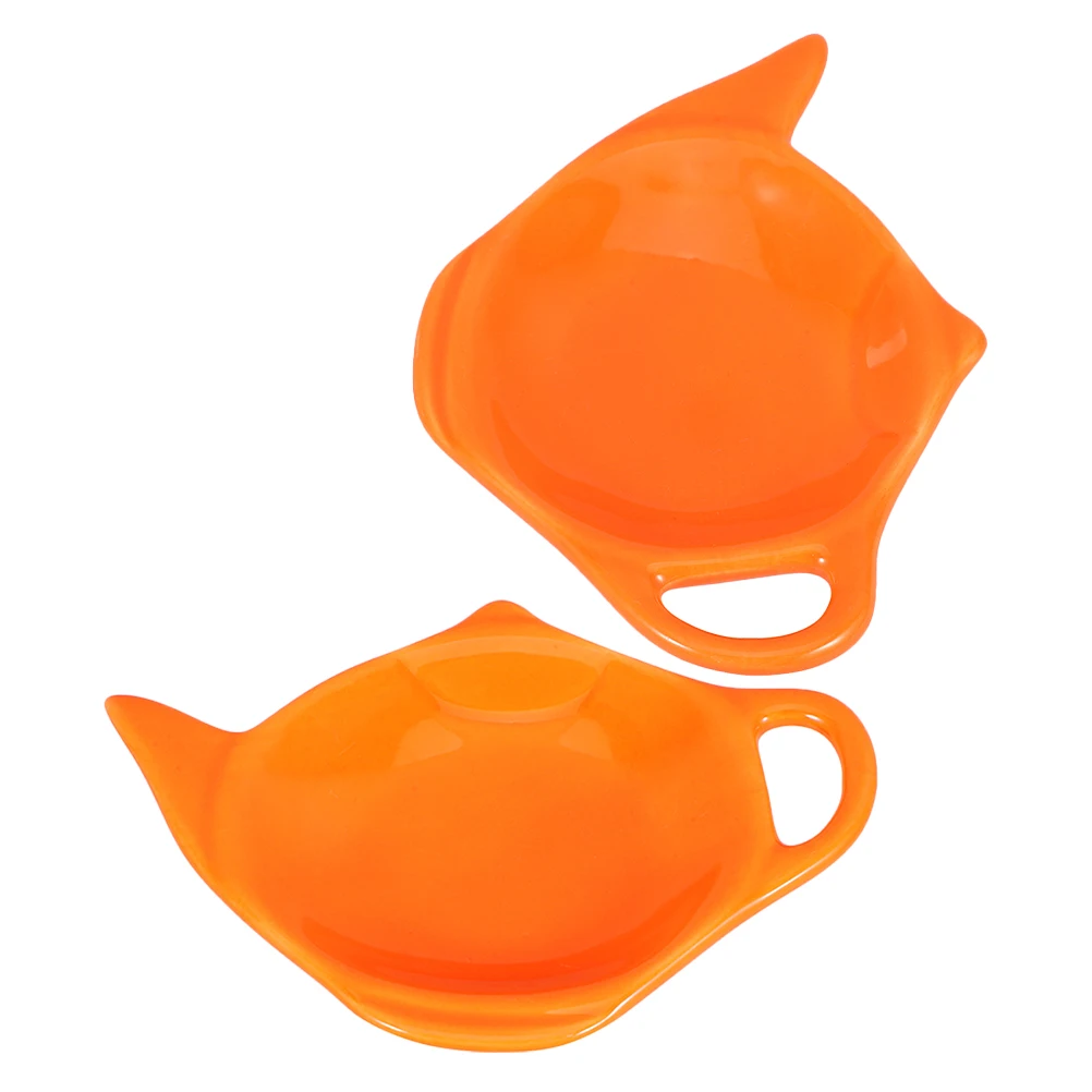 

2Pcs Decorative Ceramic Teabag Tray Ideal for Tea Parties Elegant Design Enhances Ambiance in Homes Restaurants Tea Rooms