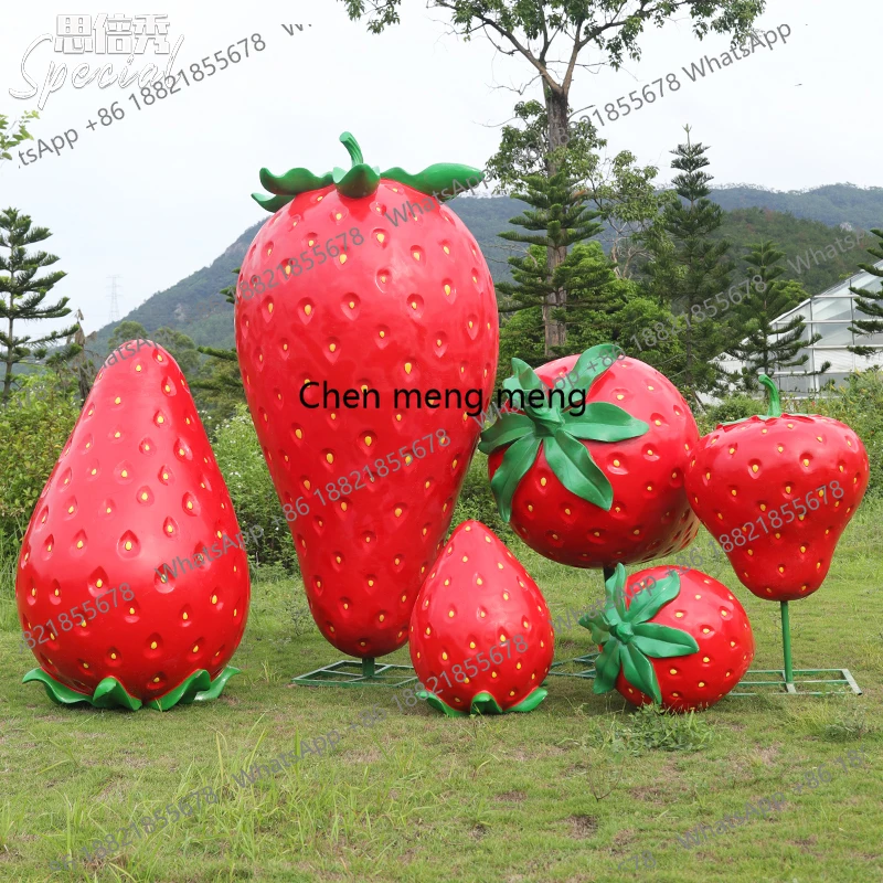 simulation strawberry sculpture model picking garden fruit fishing shop entrance