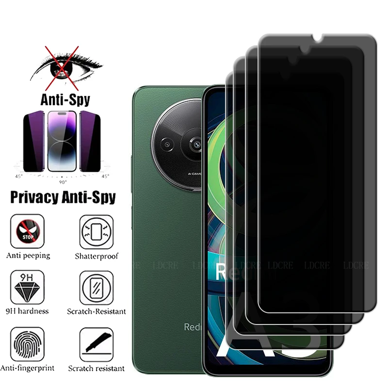 

4Pcs For Xiaomi Redmi A3 Glass Redmi A3 A3X Screen Protector Cover Protective 9H HD Anti-Spy Privacy Tempered Glass Redmi A3 A 3
