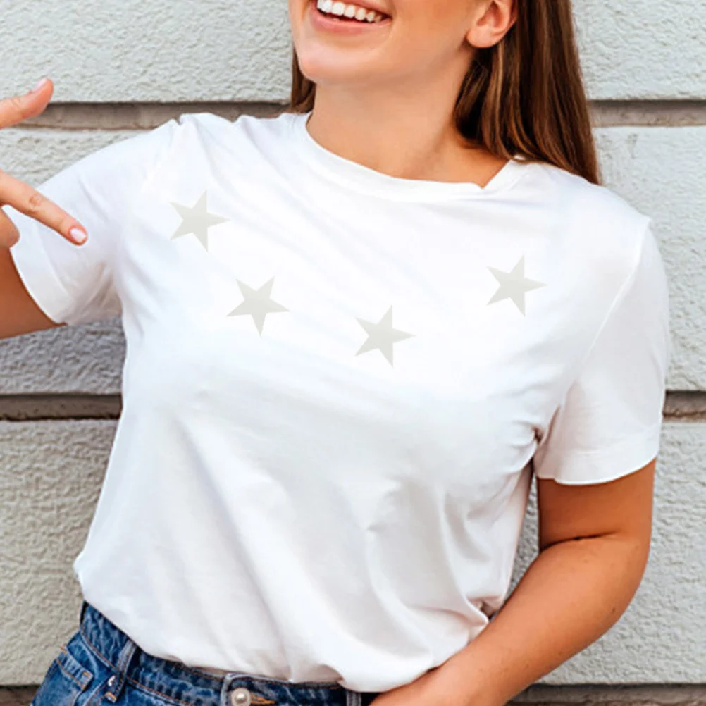 

Star Pattern Reflective Heat Transfer Vinyl Film Iron on Sticker 2 Rolls for Clothing T-Shirts Shoes DIY Iron on Vinyl