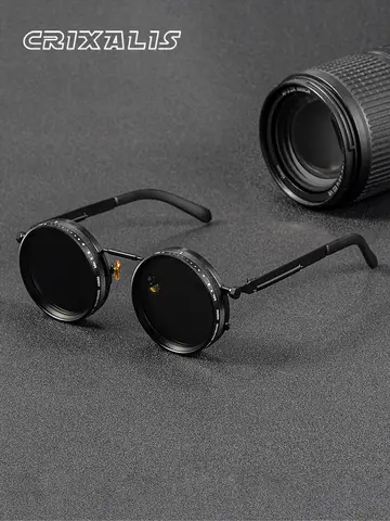 CRIXALIS lunettes de soleil rondes polarisées ND9 gradation réglable hommes femmes rétro Punk hommes lunettes de pêche nuances extérieures UV400