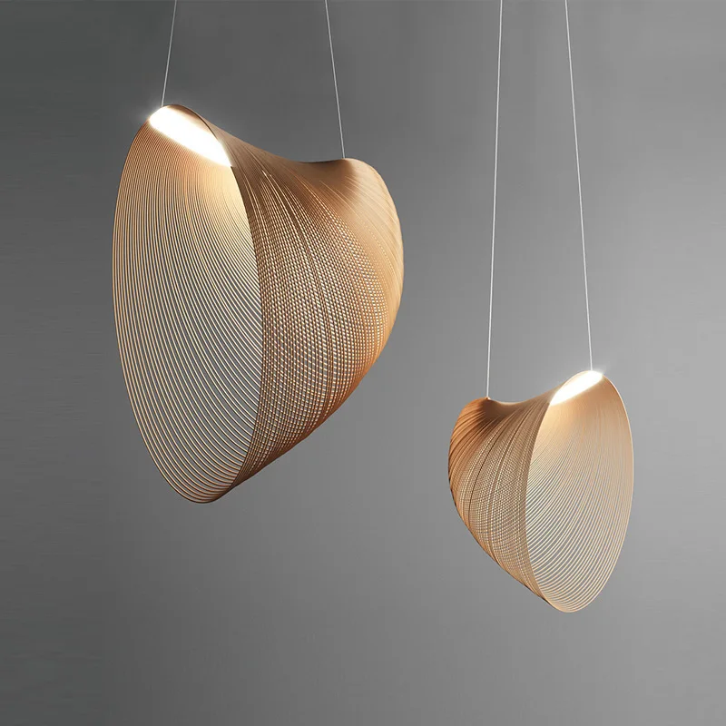 

Japanese Style Wooden Staircase Pendant Lights Italian Design Bird's Nest Wabi Sabi for Home Homestay Restaurant Chandeliers