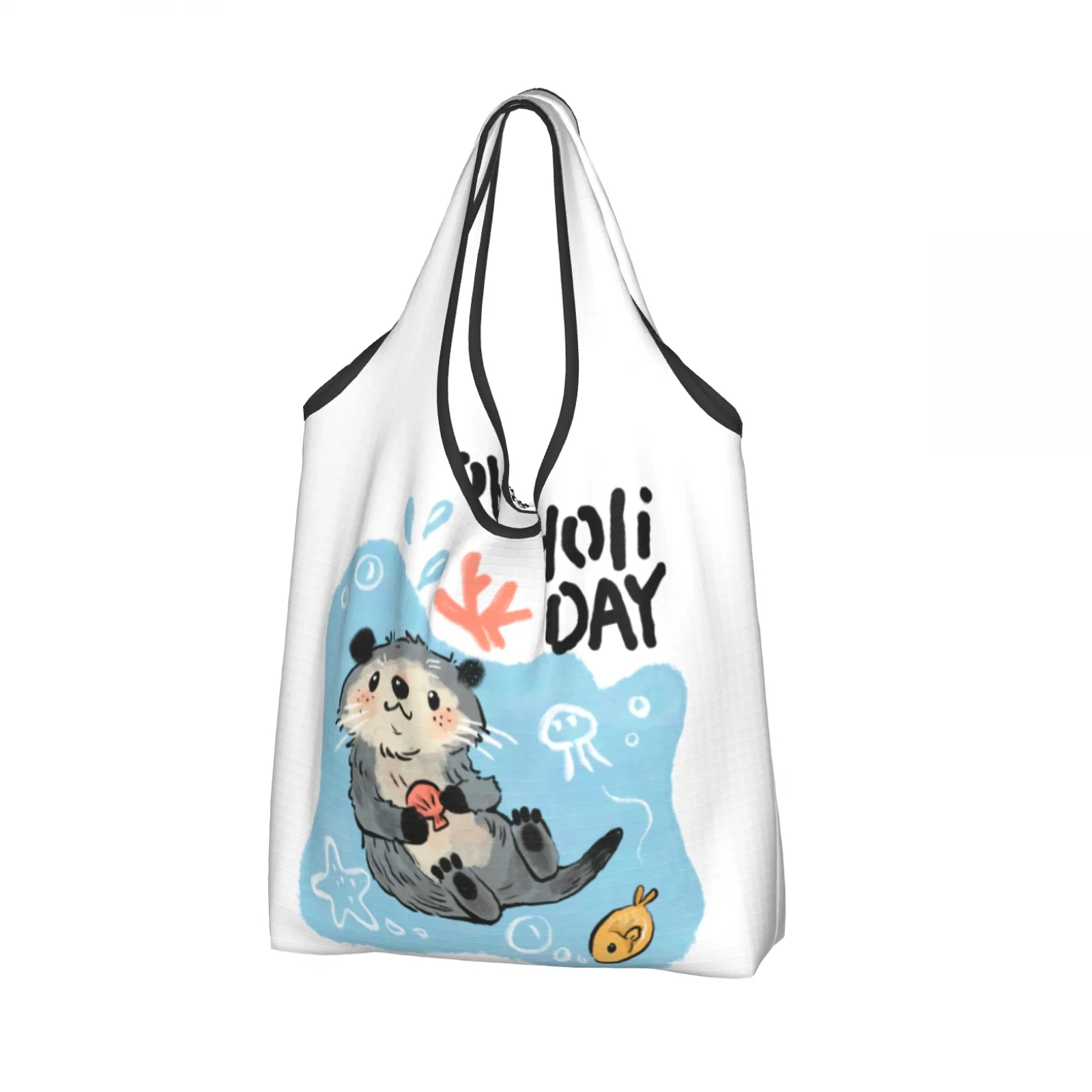 

Adorable Otter Day Bag Foldable Shopping Bag Reusable Bags Folding Shopper Cloth Bags For Outdoor Office School