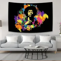 Famous Guitarist Jimi Hendrixs Tapestry Flag Hippie Polyester Decorative Wall Art For Music Lovers Room Decor Aesthetic Macra #