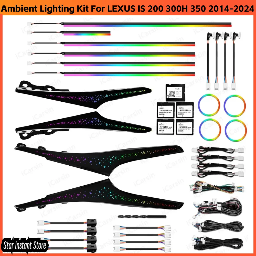 

IS300H IS350 Dynamic Ambient Light for LEXUS IS 200 300H 350 2014-2024 XE30 Interior LED Lighting Upgrade Accessories
