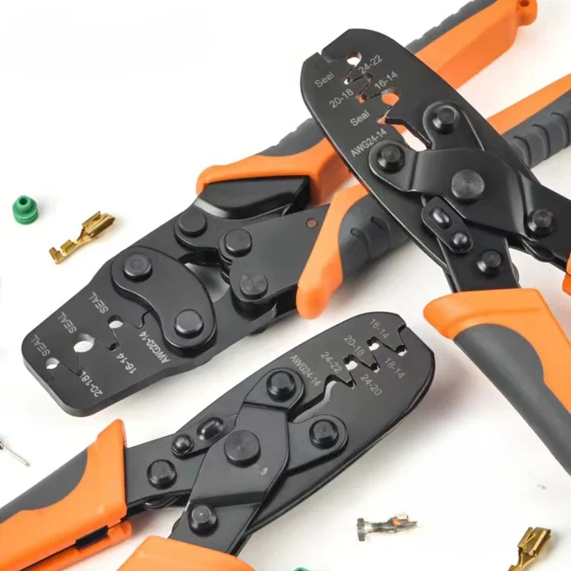 

Non-Insulated Open Barrel Terminals Crimping Pliers Weather Pack Sealed Connector Crimper Tool Clamp