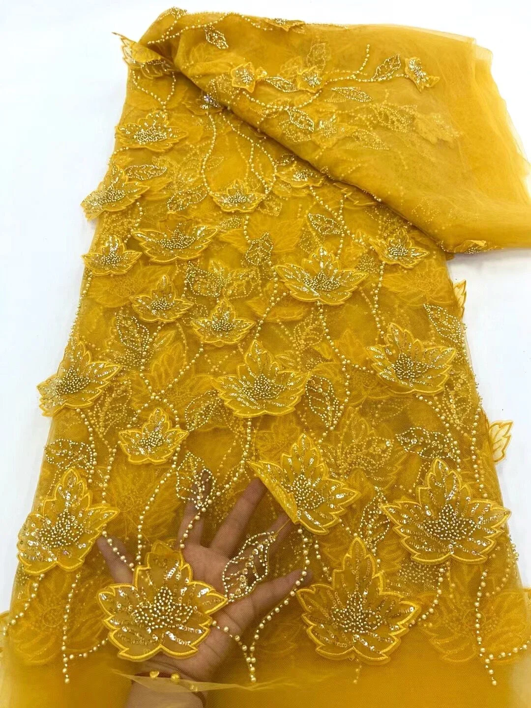 

White African Guipure Lace Fabric 2023 High Quality Lace Nigerian Cord Lace Fabrics With Stones For Wedding Sewing