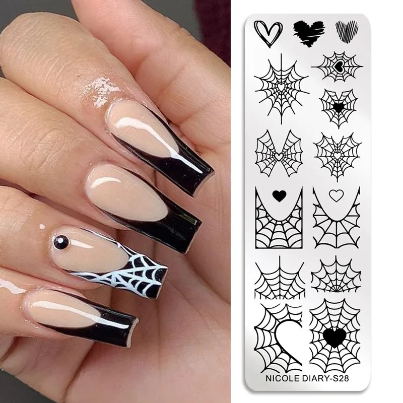 Love Heart Nail Art Templates Stamping Plate Design Flower Animal Lace Leaves Halloween Stamp Templates Plates Image Manicure