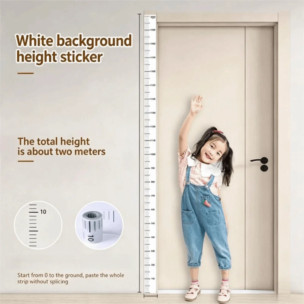 Waterproof Height Measurement Sticker Self-Adhesive Removable Wall Height Measurement Card Transparent Height Sticker Children