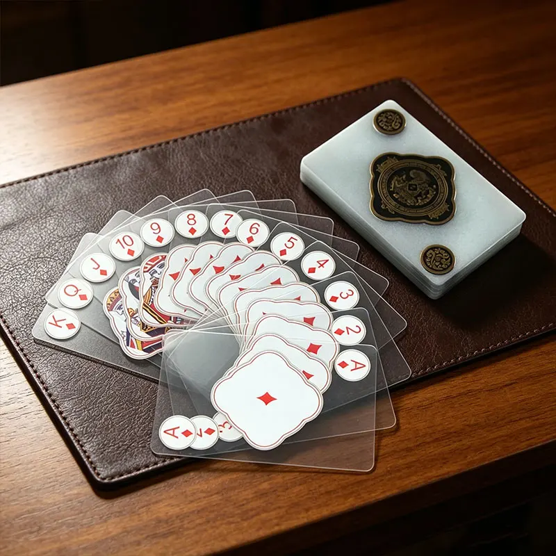 

1set Transparent Waterproof Playing Cards PVC Plastic Poker Cards Washable Playing Cards for Party Magic Tricks Deck Board Game