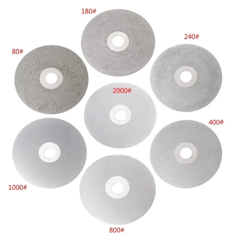 Flat Lap Disk Wheel 80~2000Grit Grinder Diamond Coated Flat Lap Wheel for Crystal and Agate Polishing 4 Diameter