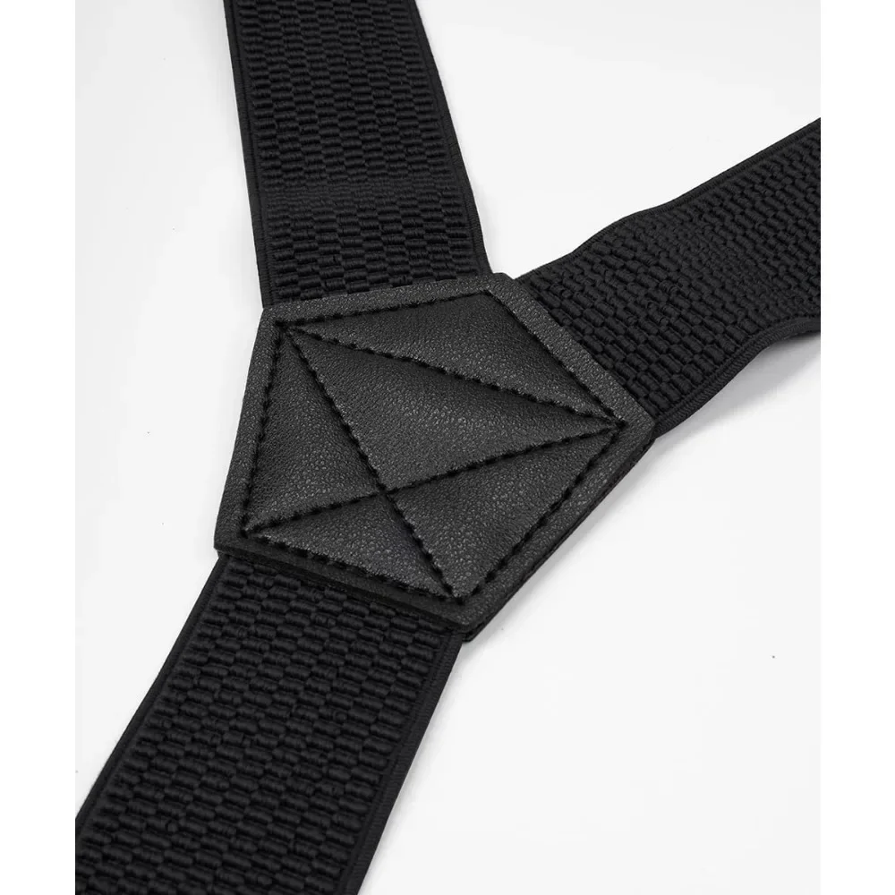 Unisex Sport Elastische Hosenträger mit 3 Clips 4cm Breit Verstellbare Plastik-Dreieckschnalle Rutschfester Strumpfhalter – Detail 9