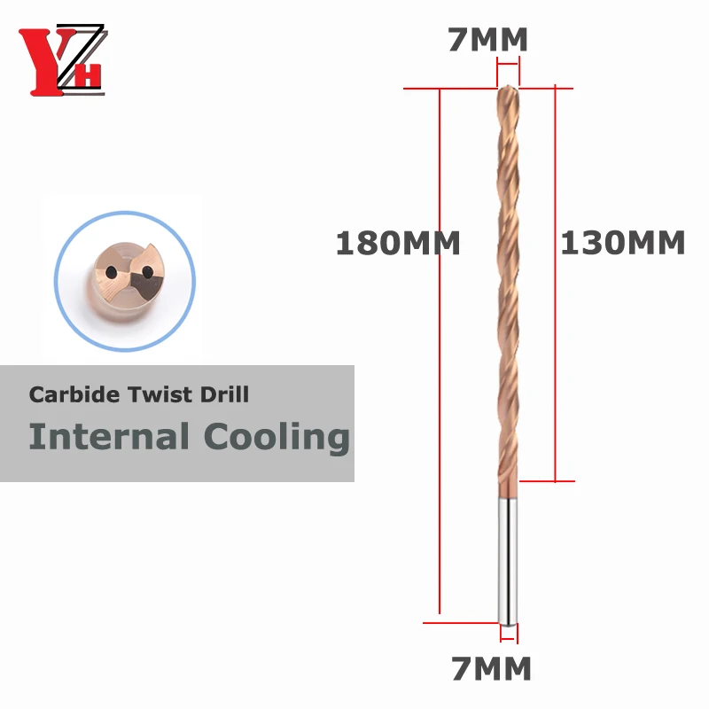 

Customized Carbide Twist Drill Internal Cooling Total Length 130mm Solid Tungsten Bits CNC Straight Handle Drilling Hole