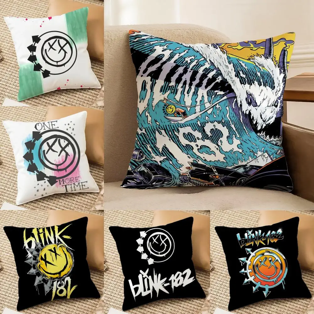 Capa de almofada da famosa banda punk B-BLINK-182, pelúcia curta, impressão dupla face, capa quadrada para almofada, decoração para sofá e casa