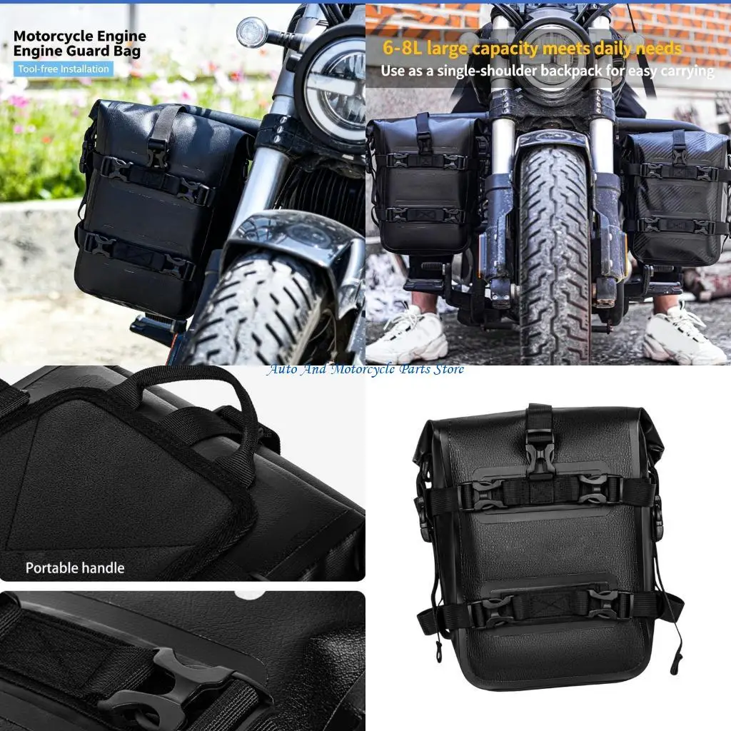 

P9FD Reinforced Motorcycle Saddlebag With Quick Assembly And Multiple Compartments