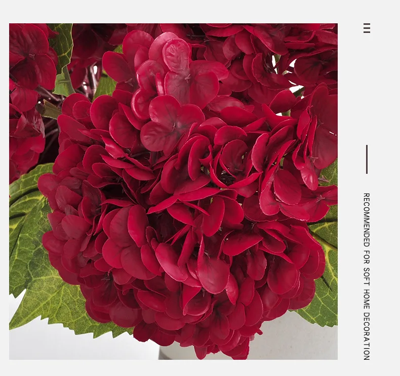 4 Stück feuchtigkeitsspendende künstliche Latex-Hortensien mit echter Haptik für die Dekoration von Wohnzimmern, Hochzeitstischen und Blumenarrangements. – Detail 21