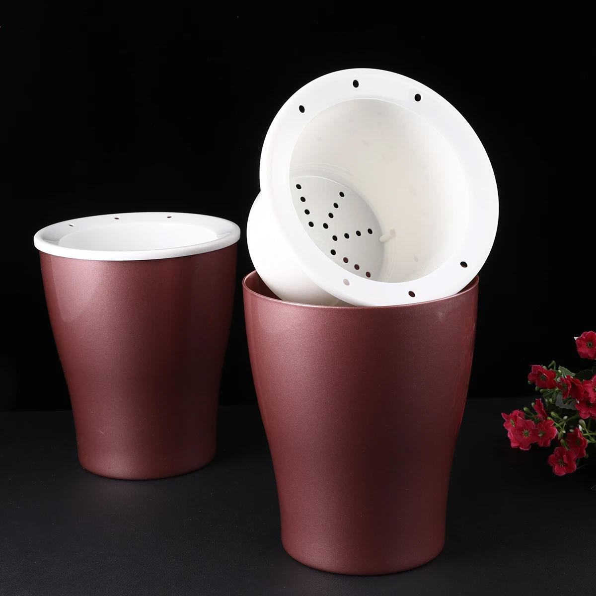 

2 Pcs Fashion Planter Self Watering Flower Pots Violets Regular Planters Indoor Lazy Home Decor