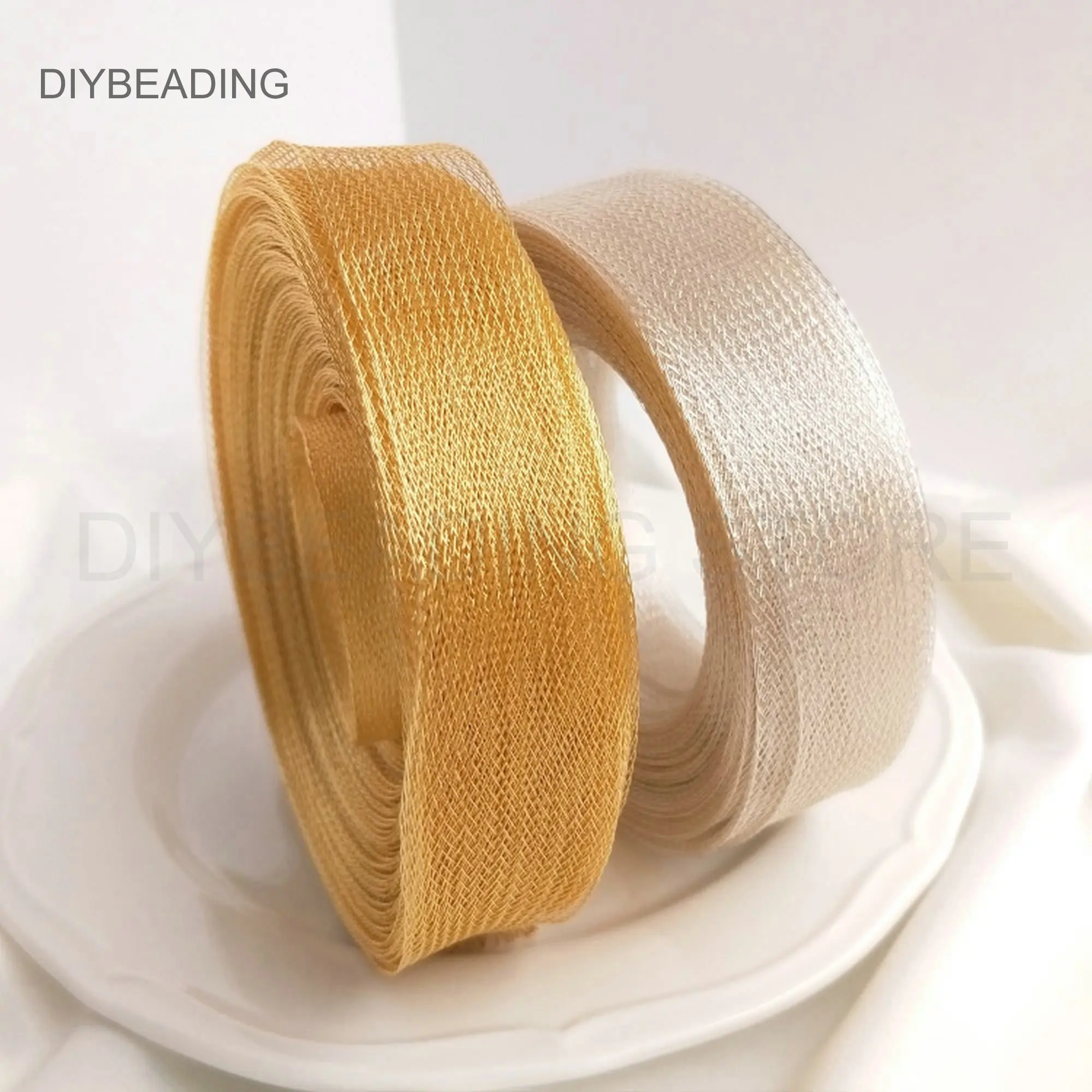 14K Gold/ Silver Plated Brass Lace Trim/ Plain Metallic Lace/ Gold Ribbon Braid/ Craft Lace Trim for Jewelry Craft Making Supply