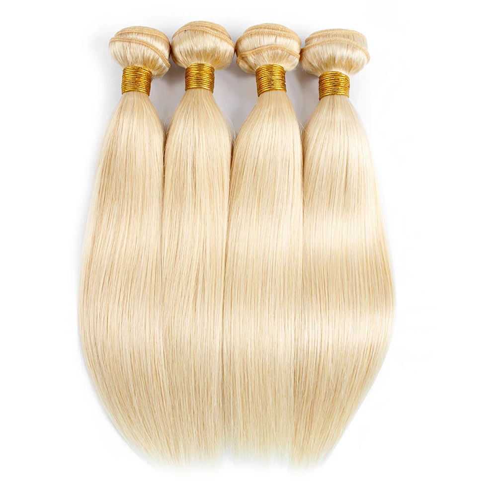 1/3/4PCS 613 Blonde Color Straight Body Wave Human Hair Bundles 95g/PC Brazilian Honey Blonde Human Hair Extentions For Women