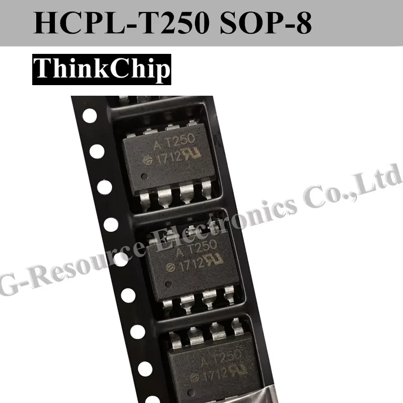 (10pcs) HCPL-T250 IGBT Gate Drive Optocoupler AT250V 1.5A Output Current SOP-8 Package for Electronics Integrated circuit