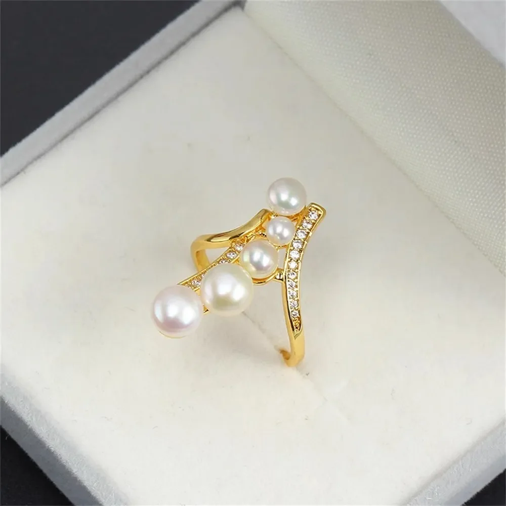 

Adjustable Gold Plated Pearl Ring Settings Findings & Accessories - for Jewelry Making Bulk Wholesale Craft Supplies 3-6mm