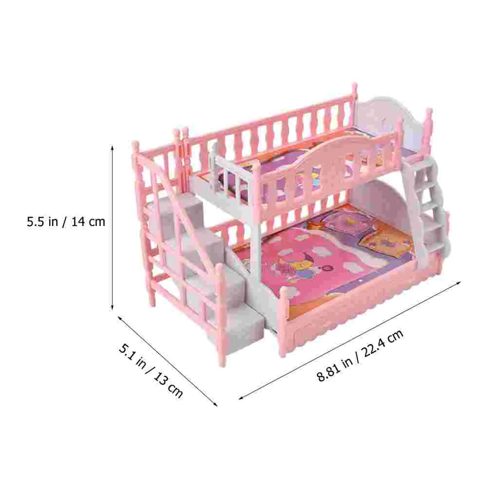 Draps Supérieurs et betérieurs, Meubles Miniatures, Jouets pour Enfants, Modèle de Lit Superposé, Ornement de Chambre à Coucher, Kit en Plastique, Oreillers Décoratifs pour Bébé