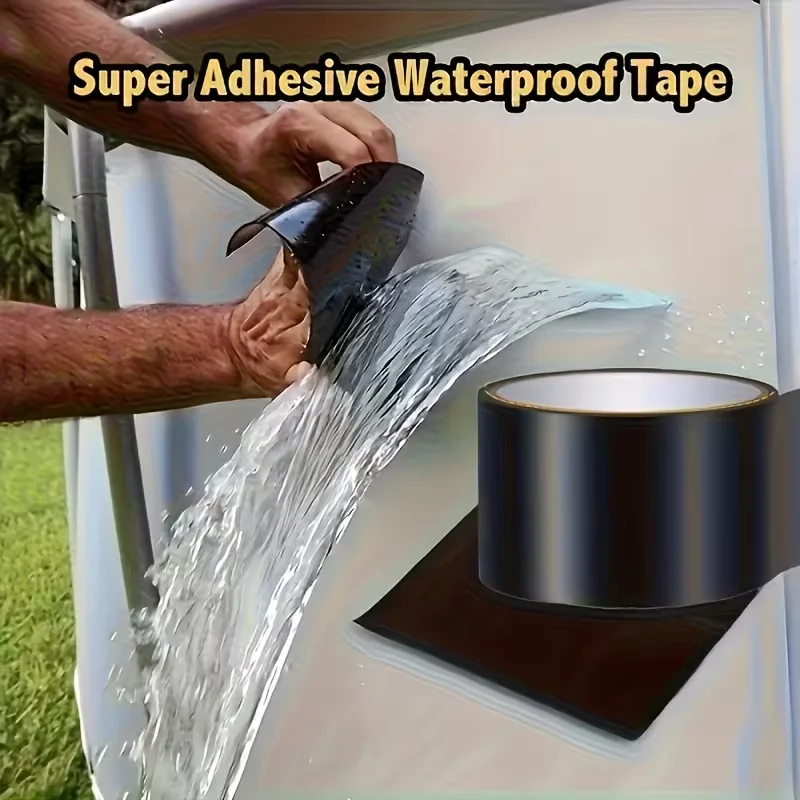 Especially suitable for families, RVs, rooftops, pipelines, and swimming pools. Black, waterproof tape - super strong, made of PVC material