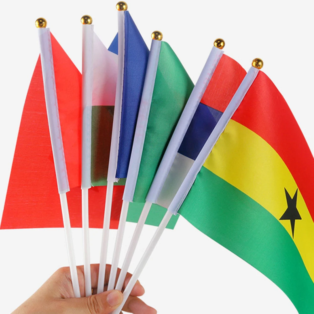 100pcs Plastic Flagpole for Flags Hand Waving Flagpoles DIY Meeting Room Flagpole ornament Festivel Flag Pole Sticks Office deco