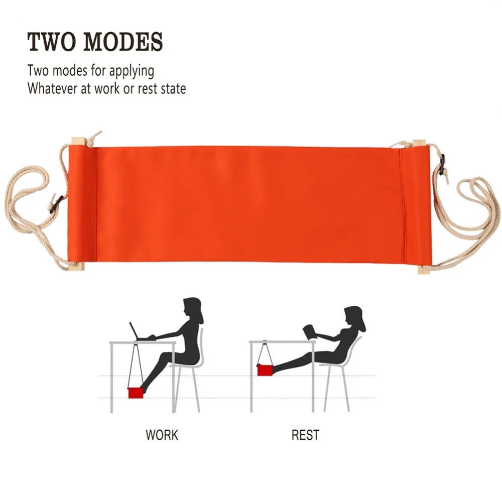 Comfortable Adjustable Foot Hammock Foldable Tool-free Travel Foot Rest Breathable Portable Desk Foot Rest Long Sitting