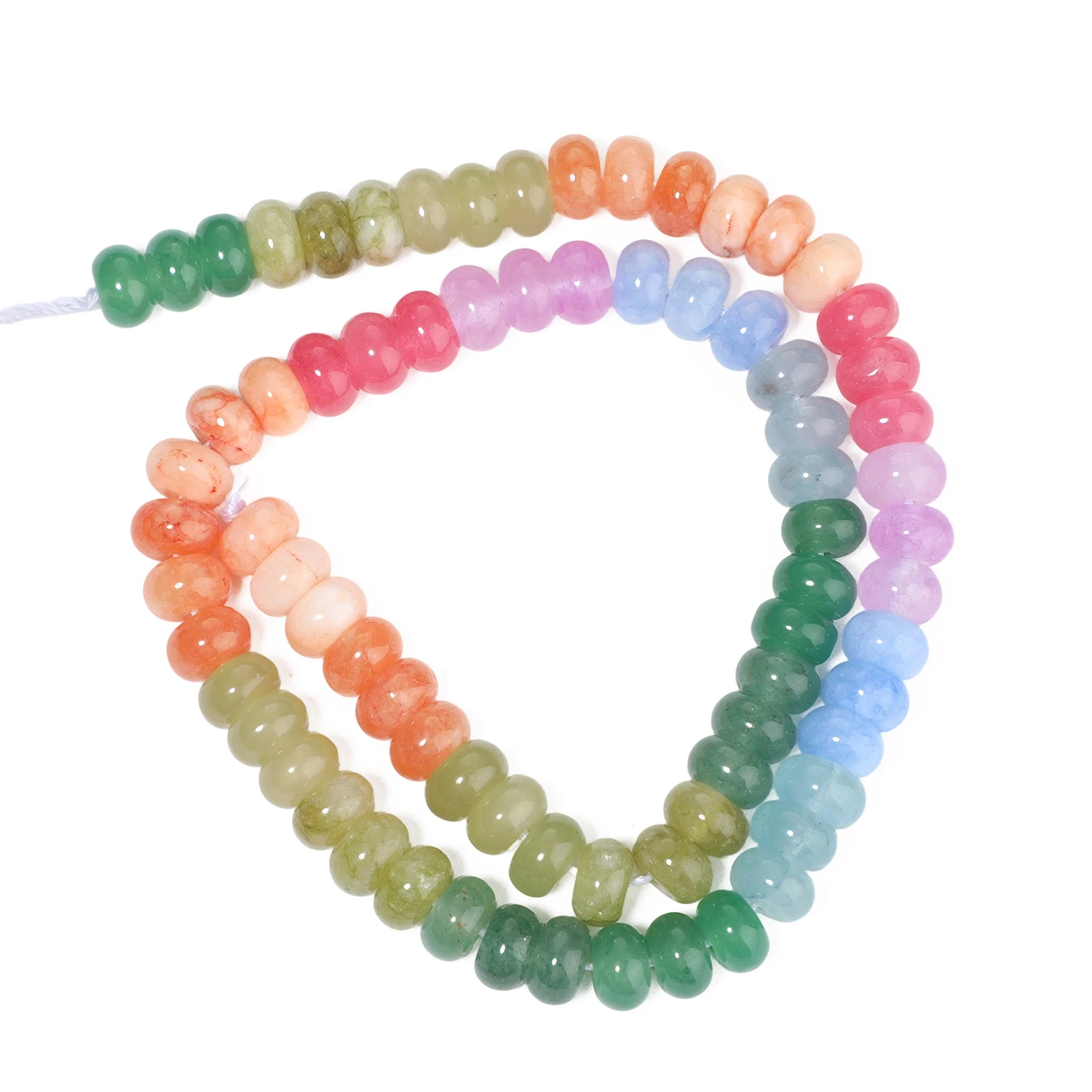 Natursteine Rondelle Spacer Perlen 5x8mm Gelb Grün Jade Flache Runde Perlen für Armbänder Perlen Schmuckherstellung Zubehör