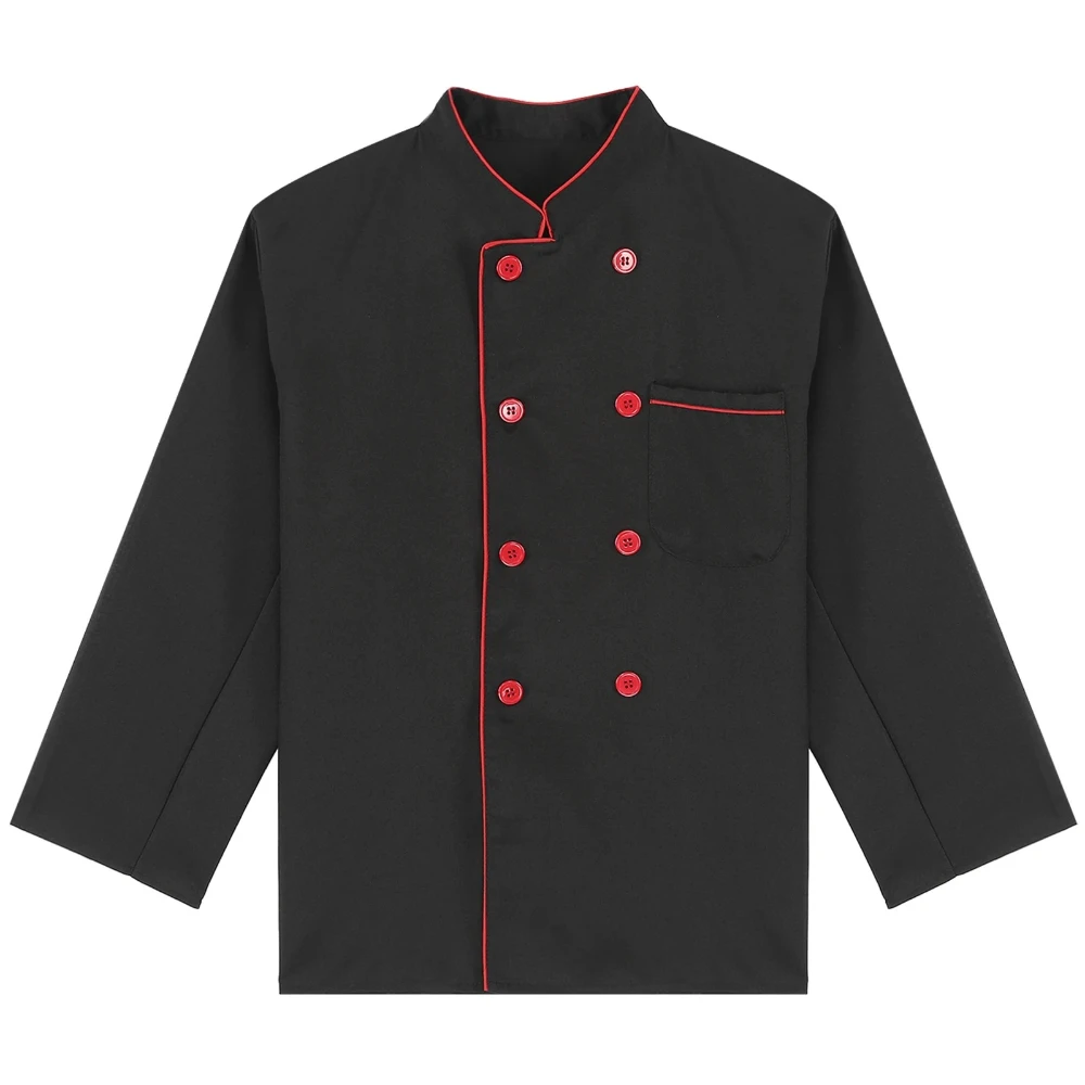 Chaqueta de Chef Unisex con doble botonadura, servicio de comida de cocina, uniforme de trabajo, abrigo de Chef, Tops, chaqueta de restaurante, Ropa de Trabajo