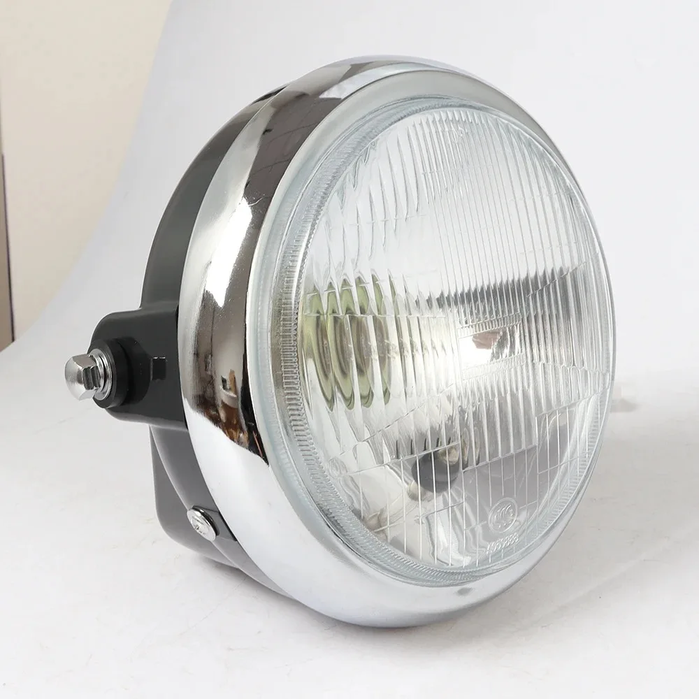 Motorcycle Headlight Assembly High Transmission Metal Lens 7 Inch Bulb for Chopper Cafe Racer Dirt Bike Honda CB400 CB500 CB1300