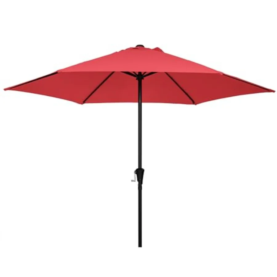 

9Feet Outdoor Patio Umbrella Market and Table Umbrella with 6 Sturdy Ribs and Crank System Fade-resist and Waterproof for Garde