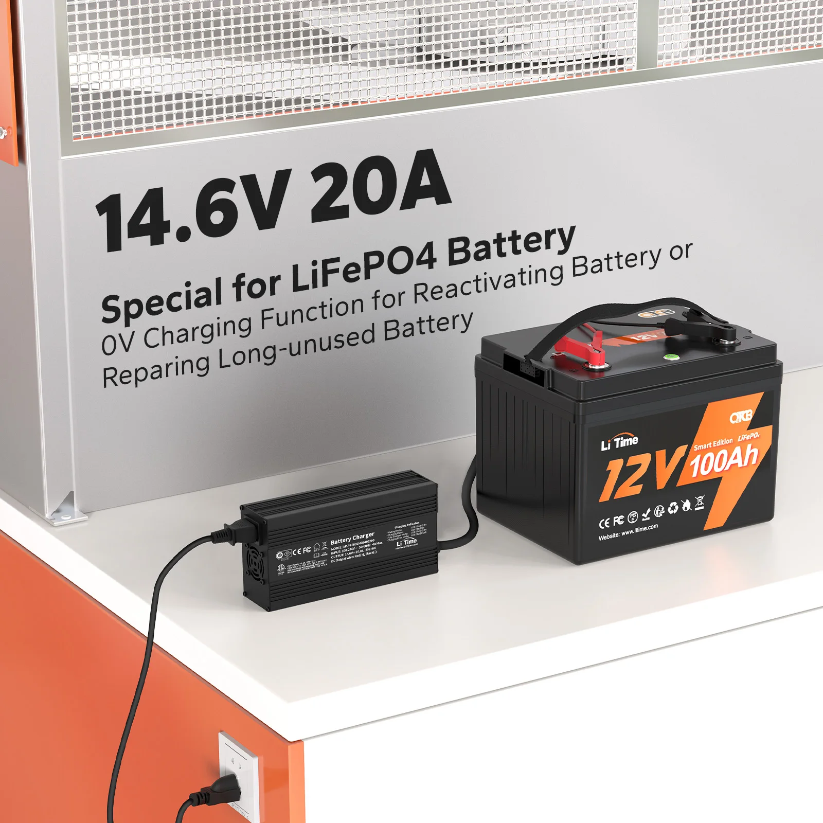 12V (14.6V) 20A LiFePO4 Battery Charger for 50AH 100AH 120AH Ultra Fast AC-DC Chargers