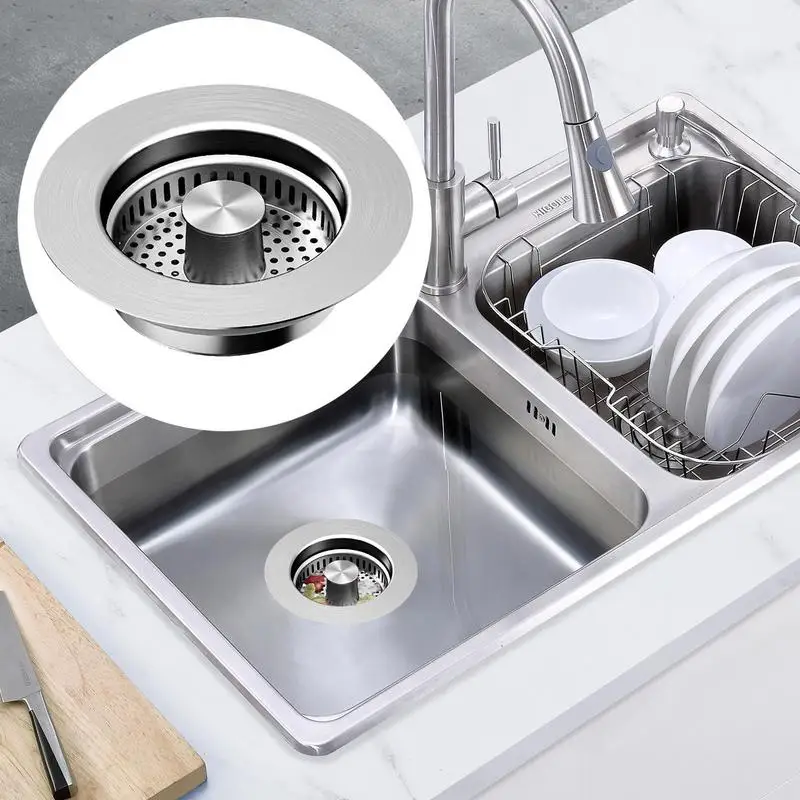 Pop Up Sink Drain Strainer Pop Up Stainless Steel Drain Strainer Multipurpose Portable Sink Drain Basket Household Sink Stopper