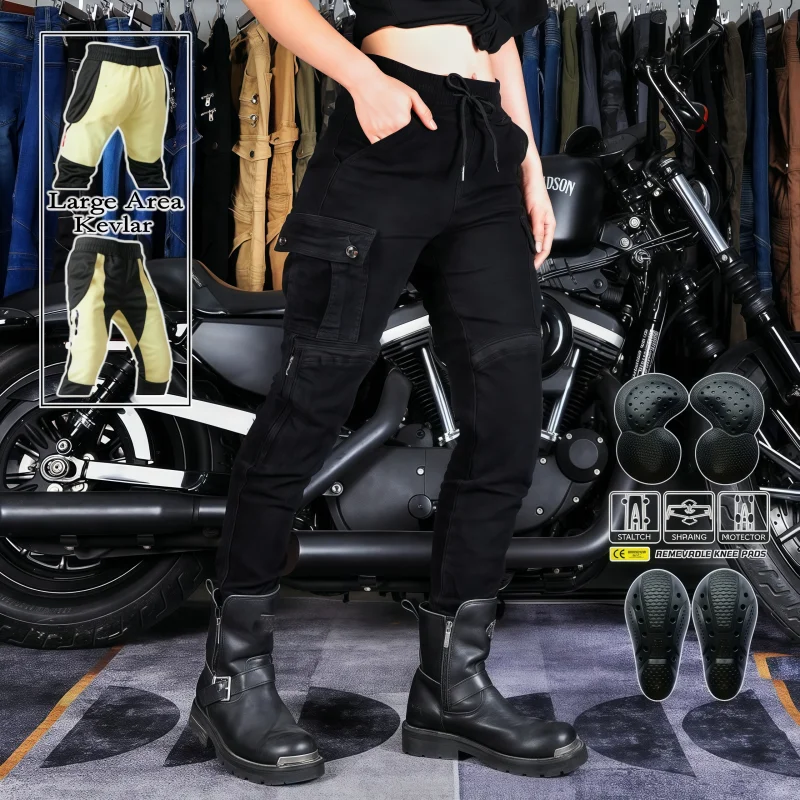 

Motorcycle Riding Pants Motocross Racing Jeans Protective Gear Wear-resistant Kevlar Protective Layer Racing Motorbike Trousers