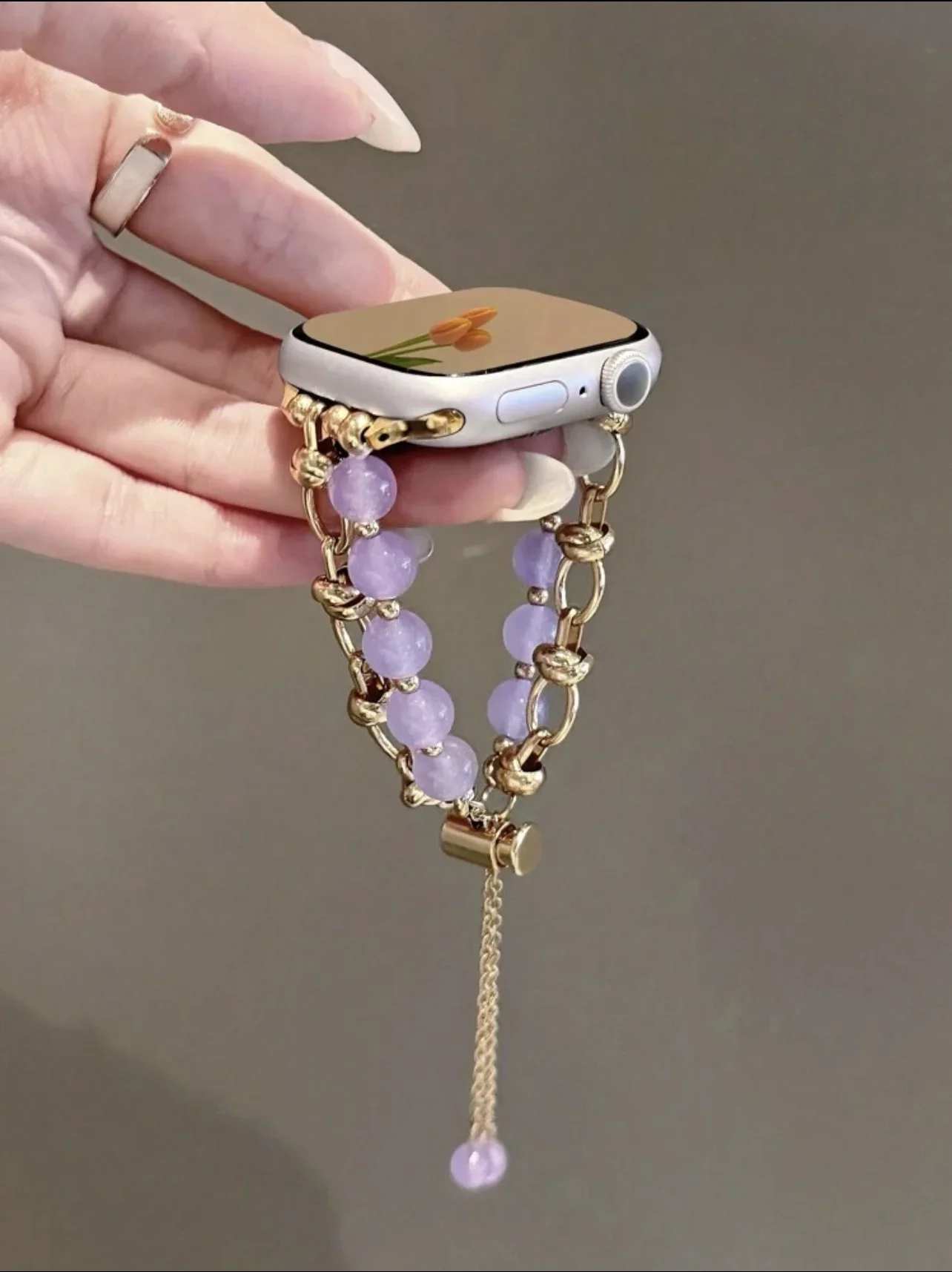 애플워치 여성용 인기 조절 링크 비즈 스트랩 38mm 40mm 41mm 42mm 44mm 45mm 46mm 49mm