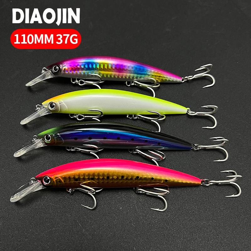 110mm 37g 90mm 31g Sinking Minnow Heavy Weight Fishing Lure Trolling Jerkbait Pesca Wobblers For Bass Trout Sea Fishing Tackle