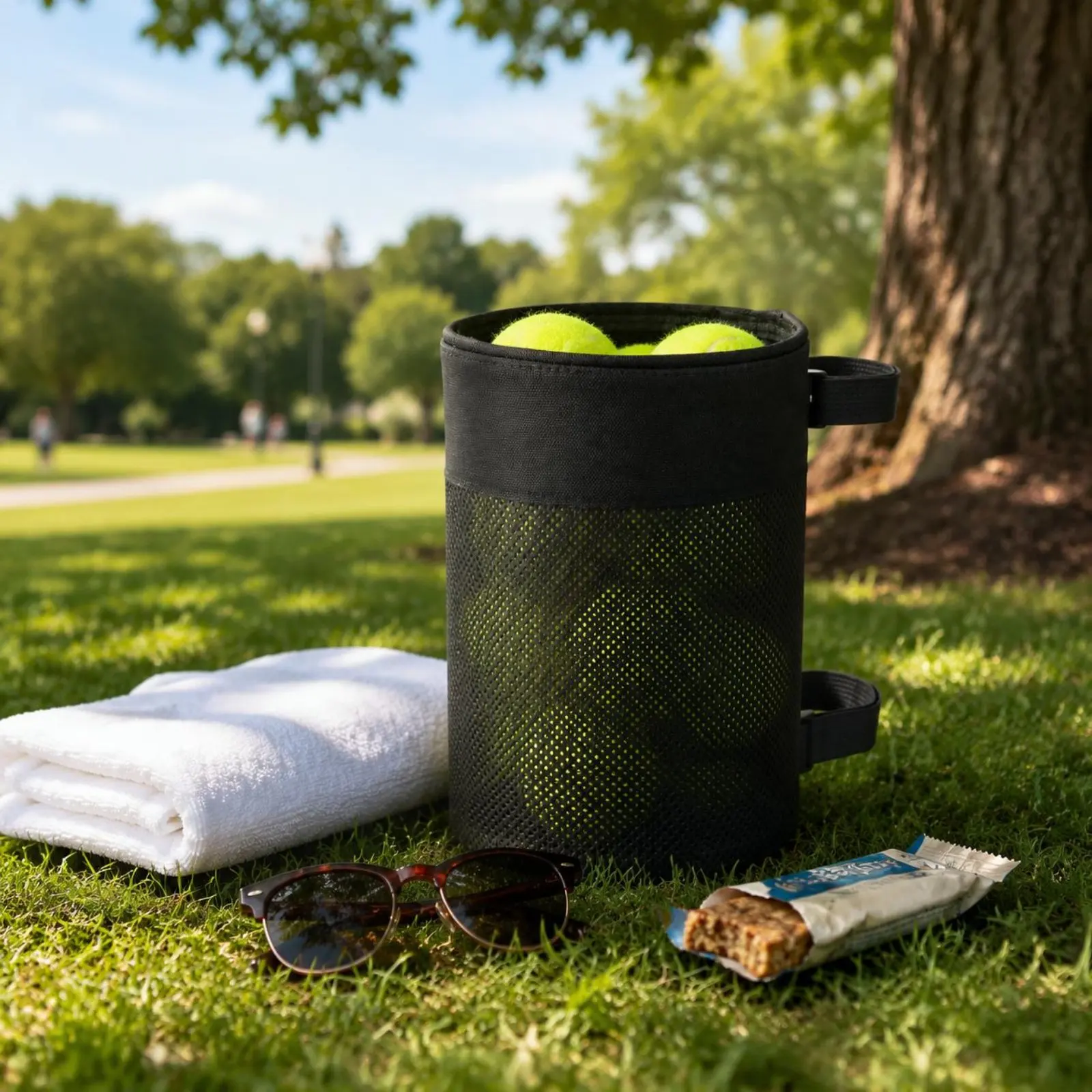 Fence Mounted Pickleball Bag Breathable Mesh Pickleball Pouch Mesh Ball Pouch Reinforced Trim Hanging Ball Bag Polyester