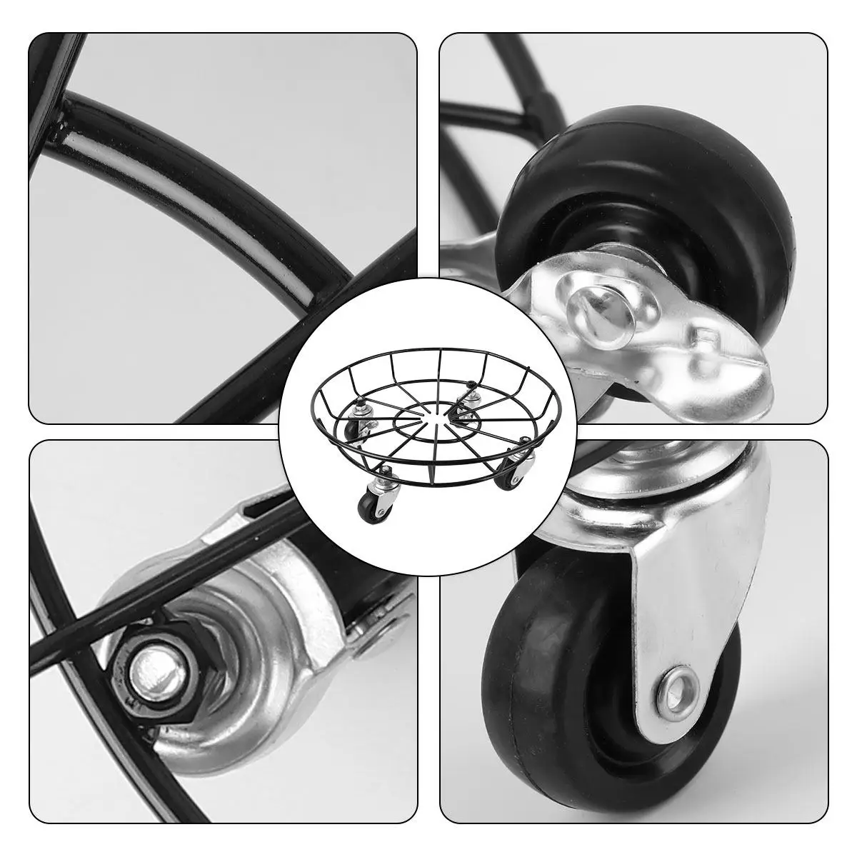 

Передвижная подставка для цветочных горшков, круглая железная подставка для растений, прочная тележка для кашпо на колесиках, для дома и сада