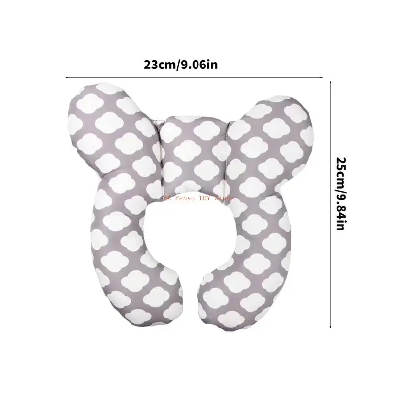96GC Portable infantil u almohada para almohada almohada transpirable poliéster cojín para cochecitos y comodidad del asiento