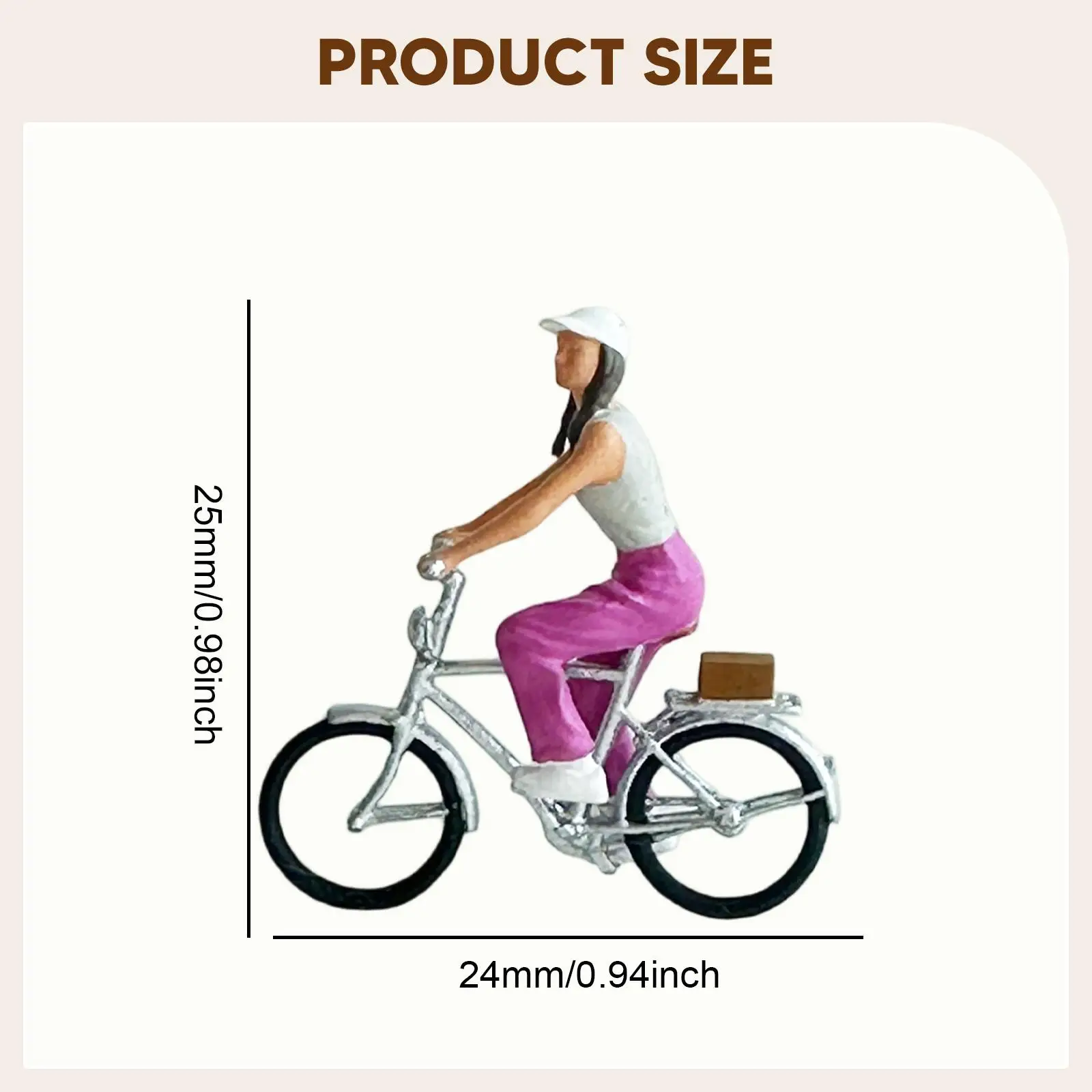 Modèle de fille à collectionner, accessoire Photo, modèle de petites personnes, Mini figurine de cycliste féminin pour aménagement de gare, scène Miniature, 1/64