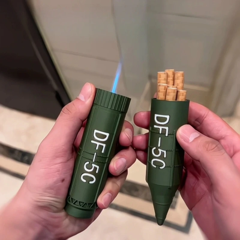 

Hot Selling Cigarette Case Lighter All-in-one Portable Rocket Model Hot Selling Chinese Windproof Lighter Gift for Men